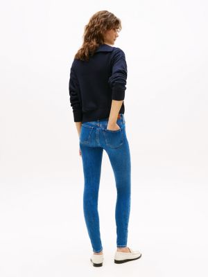 jeans como skinny fit a vita media blu da donne tommy hilfiger