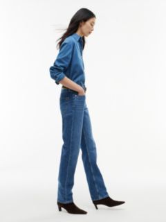 Mid Rise Classic Straight Jeans — Blue 3