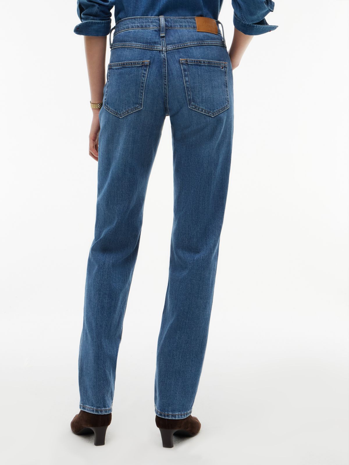 Mid Rise Classic Straight Jeans — Blue