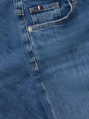jean droit classique taille mi-haute bleu pour femmes tommy hilfiger