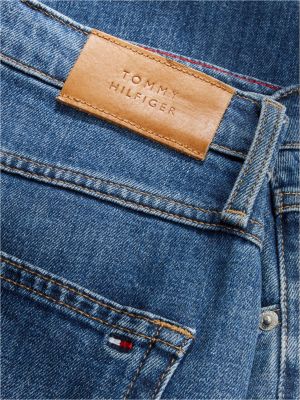 blue mid rise classic straight jeans for women tommy hilfiger