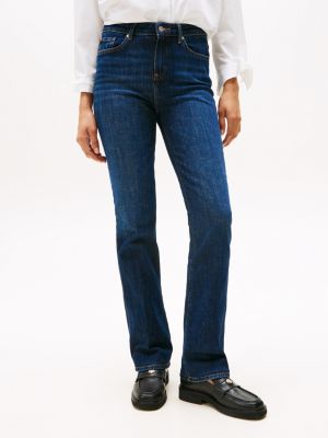 blau bootcut jeans mit mittelhohem bund für damen - tommy hilfiger