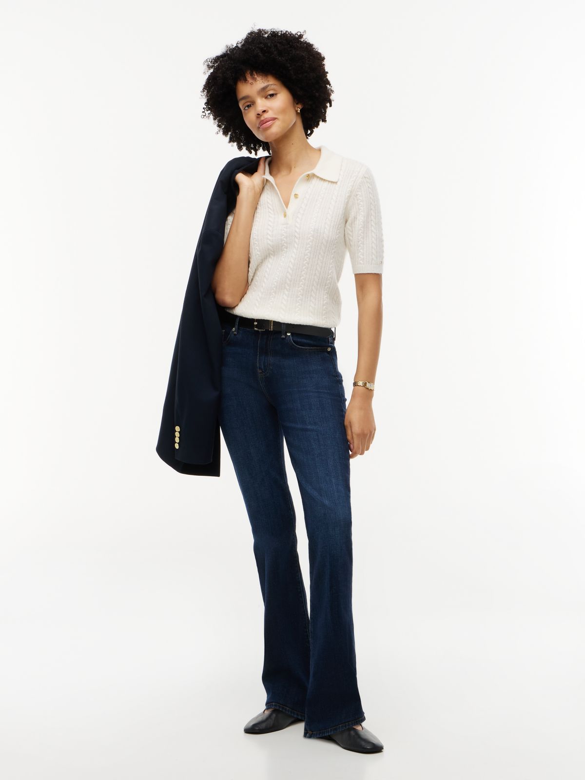 Mid Rise Bootcut Jeans — Blue
