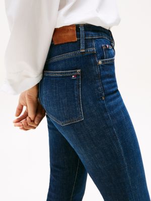 blau bootcut jeans mit mittelhohem bund für damen - tommy hilfiger