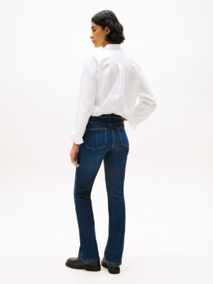 blau bootcut jeans mit mittelhohem bund für damen - tommy hilfiger