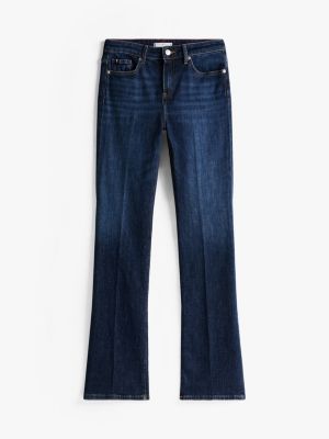 blau bootcut jeans mit mittelhohem bund für damen - tommy hilfiger