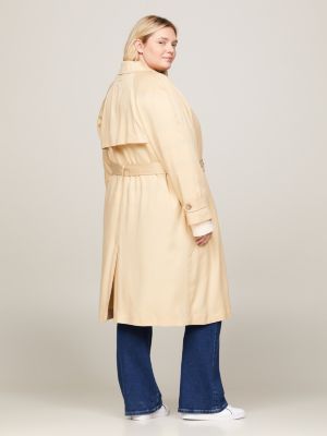 trench curve doppiopetto relaxed fit beige da donne tommy hilfiger