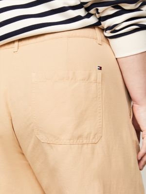 pantaloni curve straight fit aderenti beige da donne tommy hilfiger