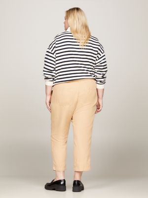 Curve Straight Leg Fitted Straight Trousers | Beige | Tommy Hilfiger