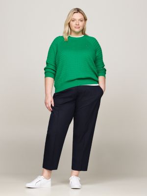 blue curve slim straight trousers for women tommy hilfiger