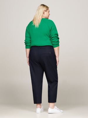pantalón curve de pernera recta y corte slim azul de mujeres tommy hilfiger