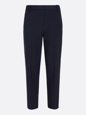 blue curve slim straight trousers for women tommy hilfiger