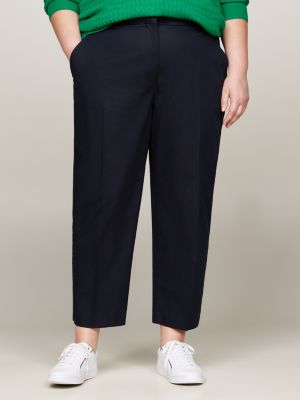 blue curve slim straight trousers for women tommy hilfiger