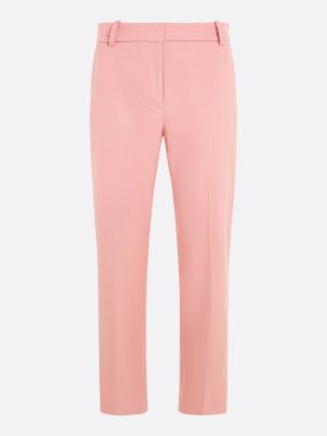 pink curve slim straight trousers for women tommy hilfiger