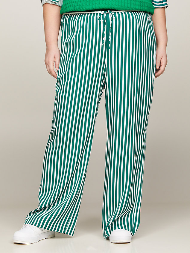 green curve stripe pull-on trousers for women tommy hilfiger