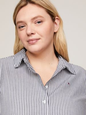 blue curve essential hemdkleid mit ithaka-streifen für damen - tommy hilfiger