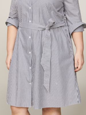 Grey striped shirt dress online