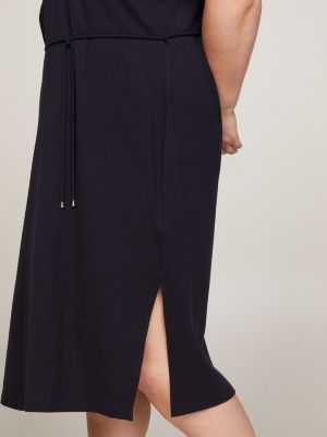 blue curve midi-polokleid mit knopfloser leiste für damen - tommy hilfiger