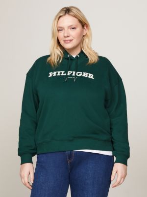 Tommy Hilfiger Women's Logo-Stripe Sweatshirt (Medium, Pearl Grey Heather)