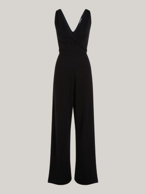 Curve Slim Fit V-Neck Jumpsuit, Black