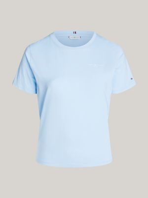 t-shirt 1985 collection curve con logo blu da donne tommy hilfiger