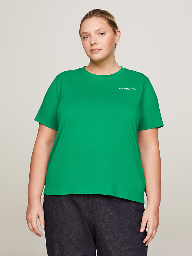 green curve 1985 collection signature t-shirt for women tommy hilfiger