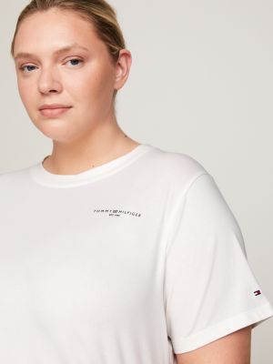 t-shirt 1985 collection curve con logo bianco da donne tommy hilfiger