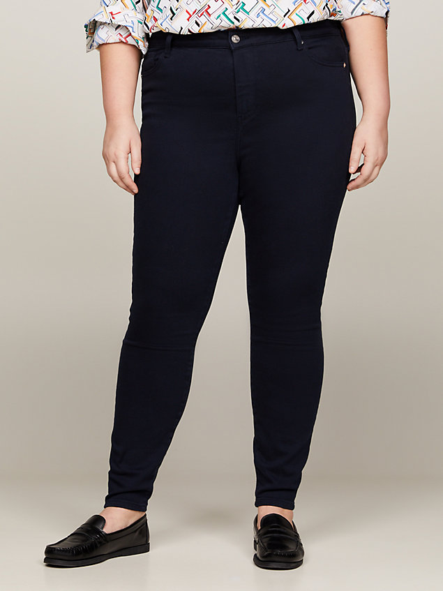 blue curve harlem ultra skinny jeans mit hohem bund für damen - tommy hilfiger