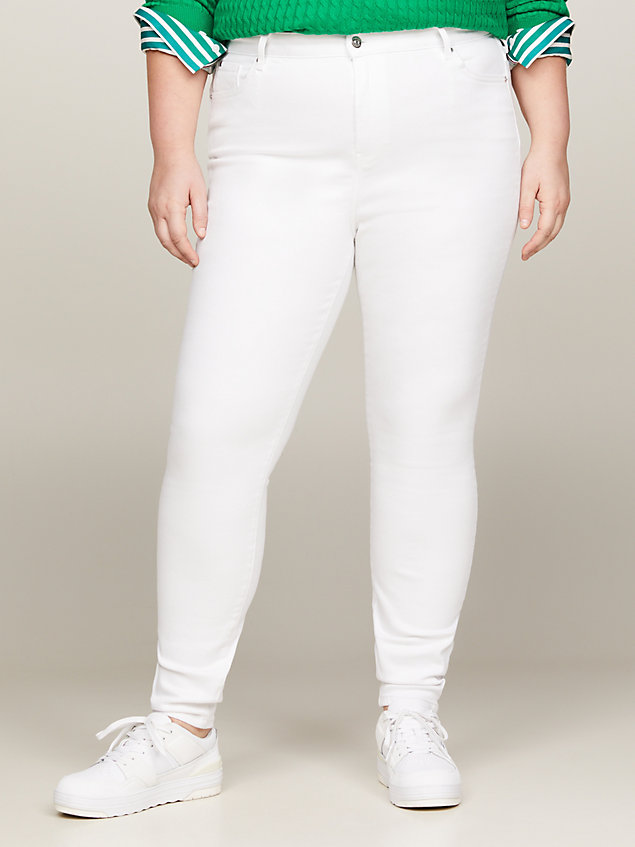 white curve harlem ultra skinny jeans mit hohem bund für damen - tommy hilfiger