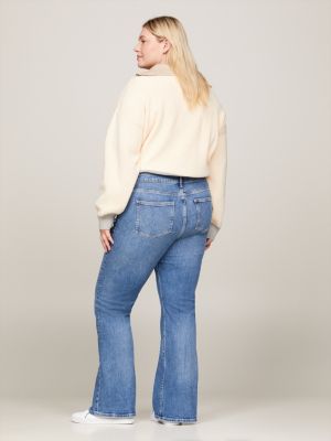 jeans curve a campana e vita alta sbiaditi blu da donne tommy hilfiger