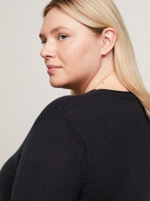 Curve Soft Wool Jumper Dress Black Tommy Hilfiger