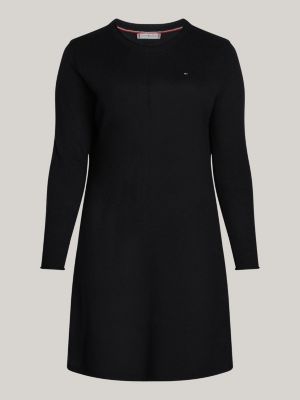 Curve Soft Wool Jumper Dress | Black | Tommy Hilfiger