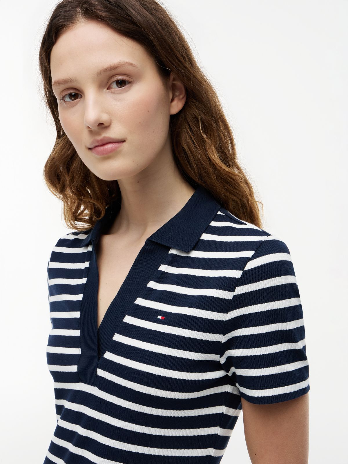 1985 Slim Mini Short Sleeve Polo Dress — Multi