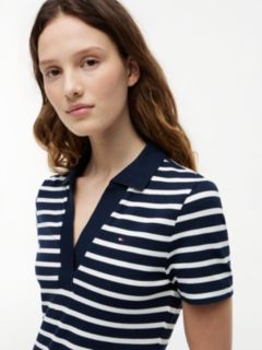 1985 Slim Mini Short Sleeve Polo Dress — Multi 2