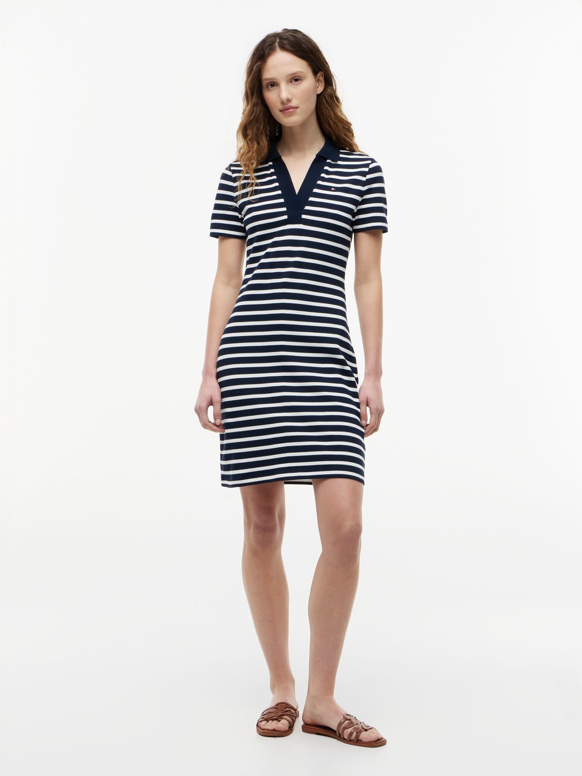 1985 Slim Mini Short Sleeve Polo Dress — Multi