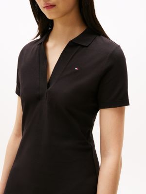 black 1985 collection mini polo dress for women tommy hilfiger