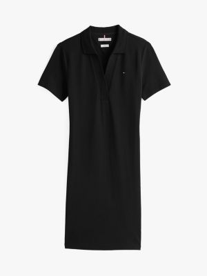 robe polo courte 1985 collection noir pour femmes tommy hilfiger