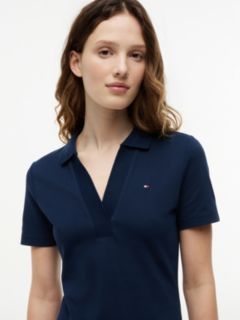 1985 Slim Mini Short Sleeve Polo Dress — Blue 2