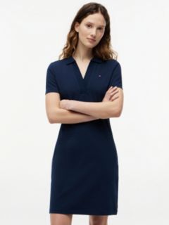 1985 Slim Mini Short Sleeve Polo Dress — Blue 3