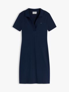 1985 Slim Mini Short Sleeve Polo Dress — Blue 5