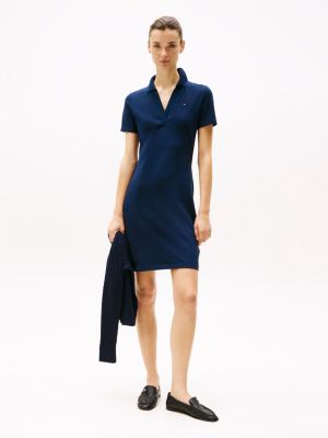 vestido tipo polo 1985 collection blue de mujeres tommy hilfiger