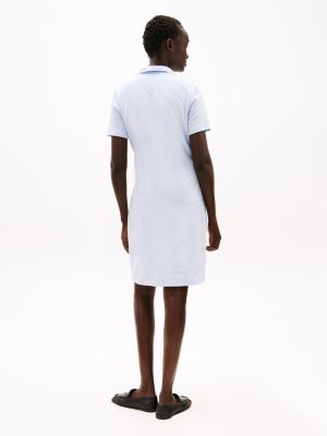 blauw 1985 slim fit mini-polojurk voor dames - tommy hilfiger
