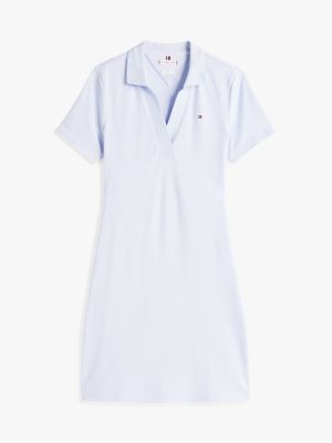 blauw 1985 slim fit mini-polojurk voor dames - tommy hilfiger