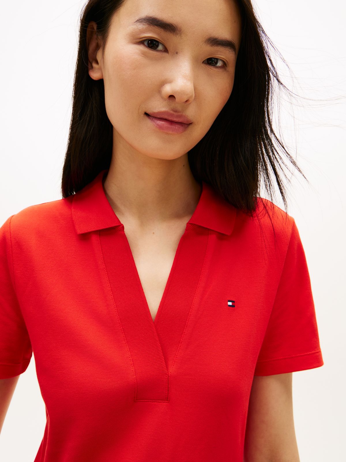 1985 Slim Mini Short Sleeve Polo Dress — Orange