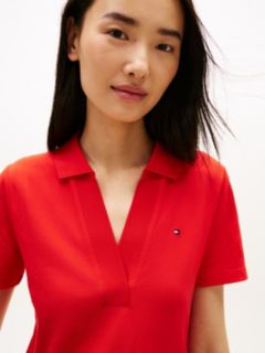 1985 Slim Mini Short Sleeve Polo Dress — Orange 2