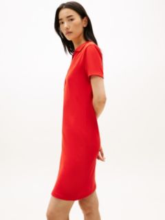 1985 Slim Mini Short Sleeve Polo Dress — Orange 3
