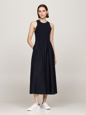 Sleeveless Fit And Flare Slim Fit Dress | Blue | Tommy Hilfiger