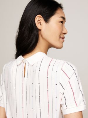 Flag Stripe Regular Fit Polo | White | Tommy Hilfiger