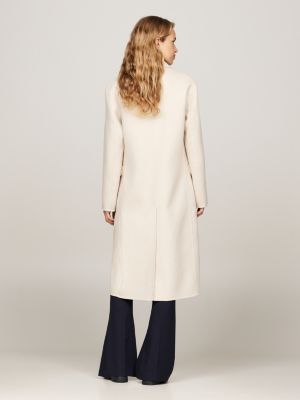 beige double breasted relaxed coat for women tommy hilfiger