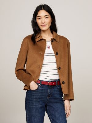 Double Faced Short Trench Coat | Brown | Tommy Hilfiger